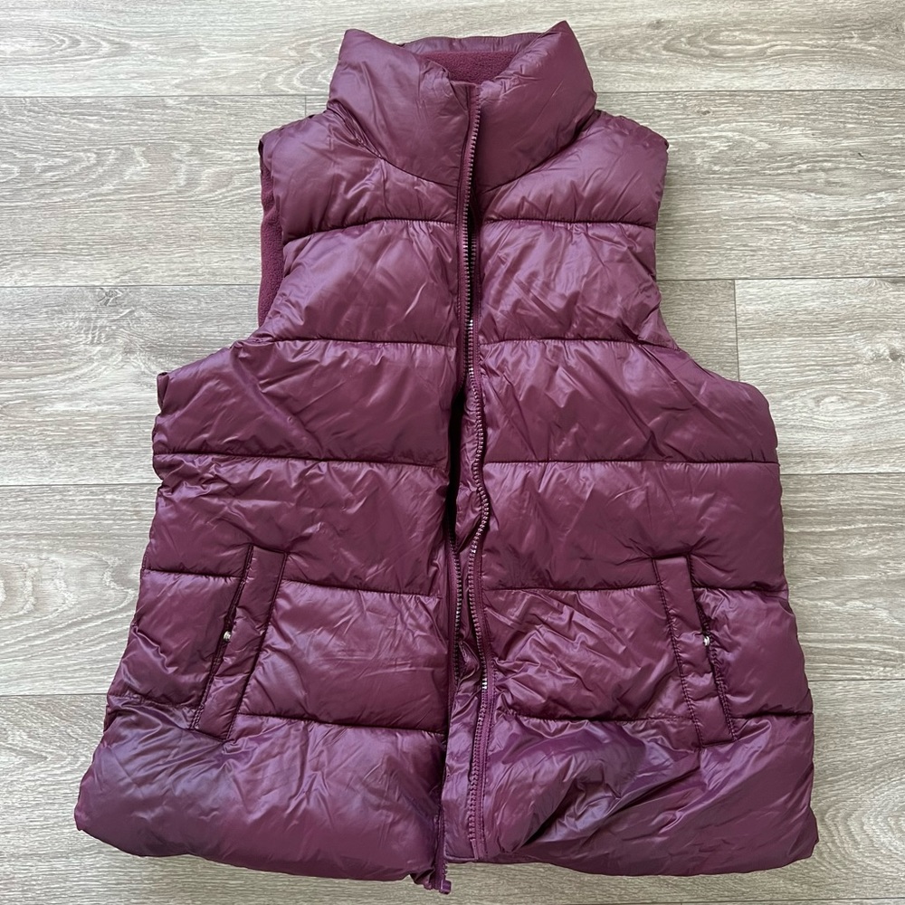 Burgundy Puffer Vest